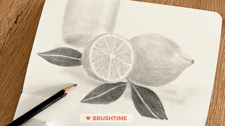 Lemon still life drawing
